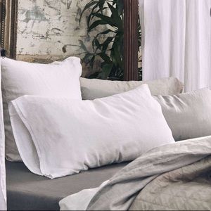 MATTEO Pillowcases Pair in Vintage Linen Queen White